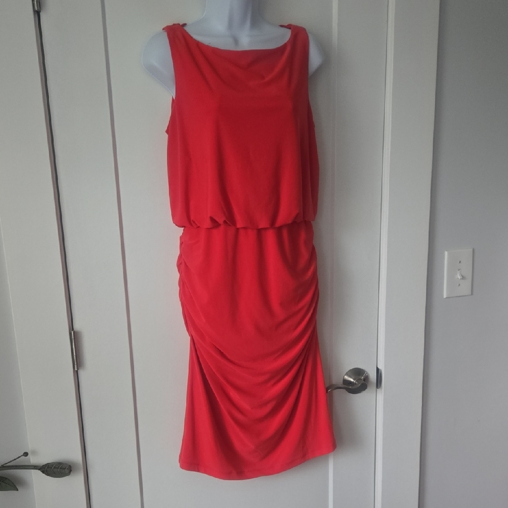 Maggy London Vibrant Red Midi Dress